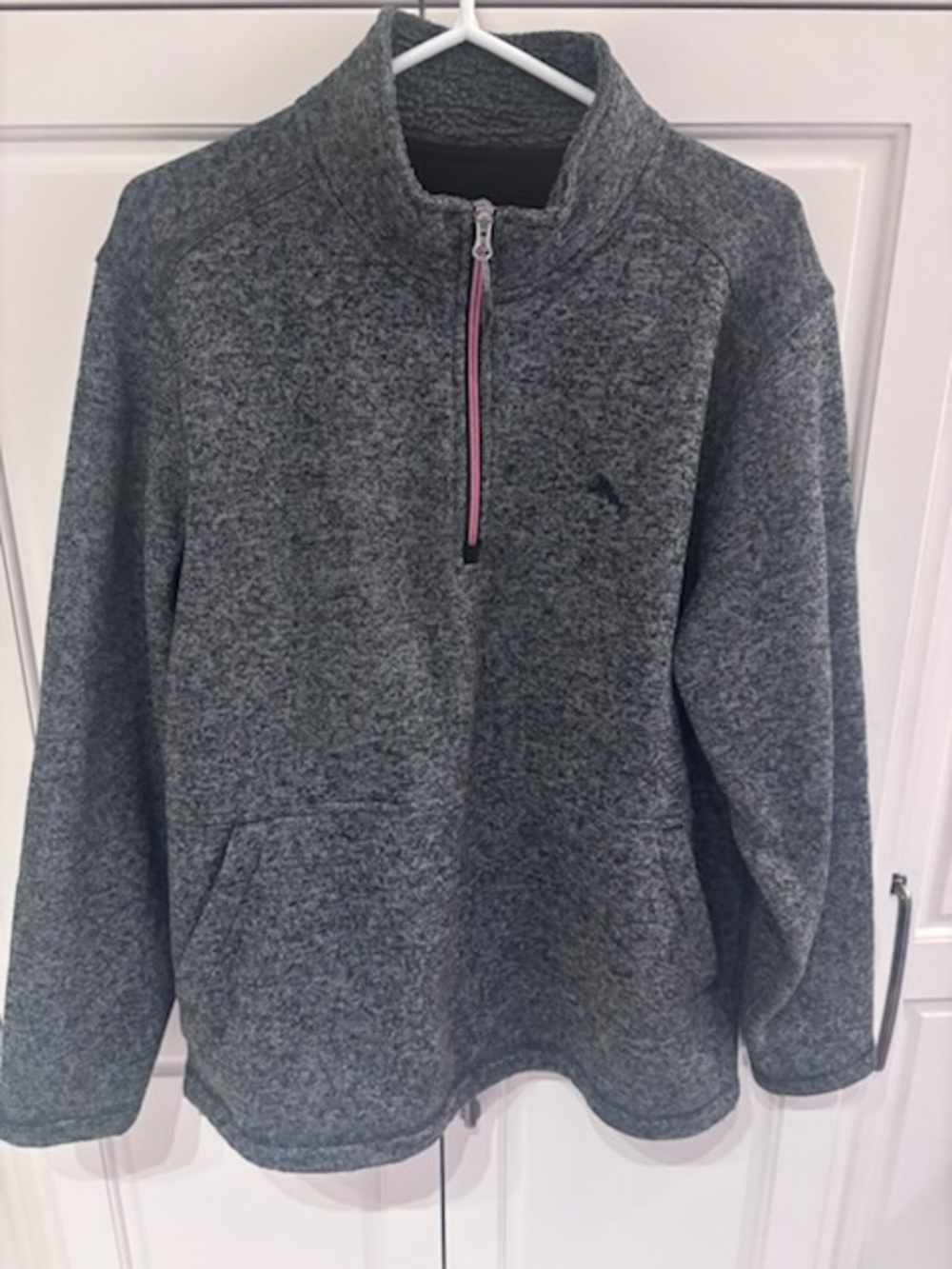 Mens Tommy Bahamas Gray Half-Zip Fleece Pullover Sweater large